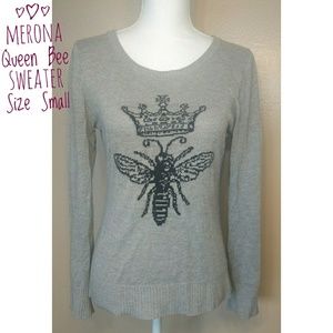 Merona Women's Queen Bee Gray Sweater Size Small